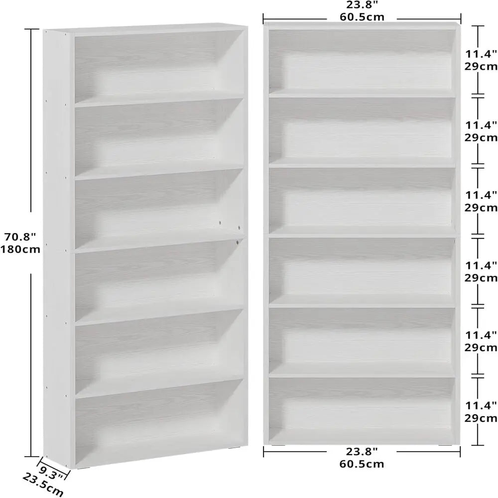 IRONCK Bookshelves And Bookcases Set Of 2 Floor Standing 6 Tier Display