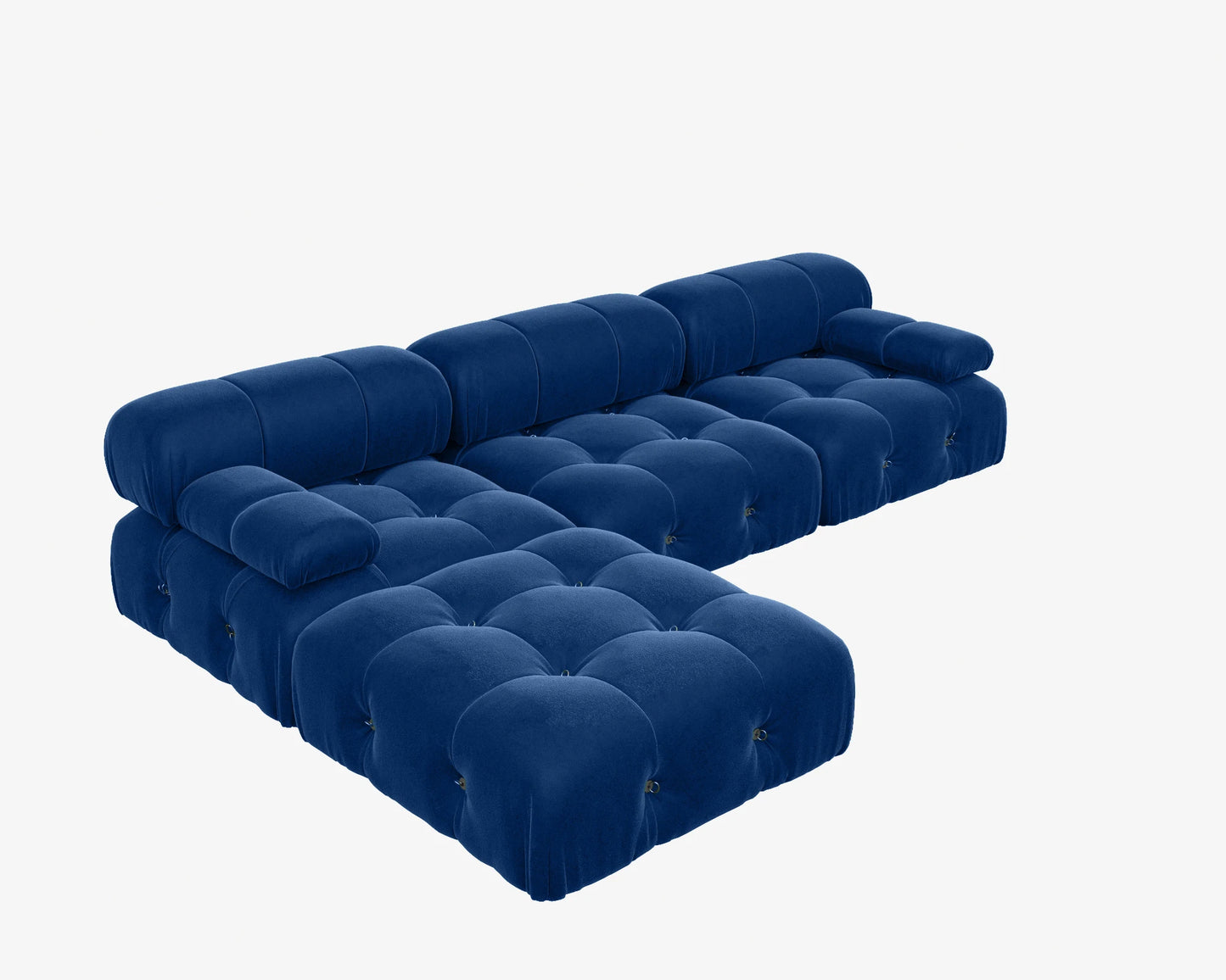 Sdorens Velvet L Shaped Sectional Sofa With Reversible Ottoman