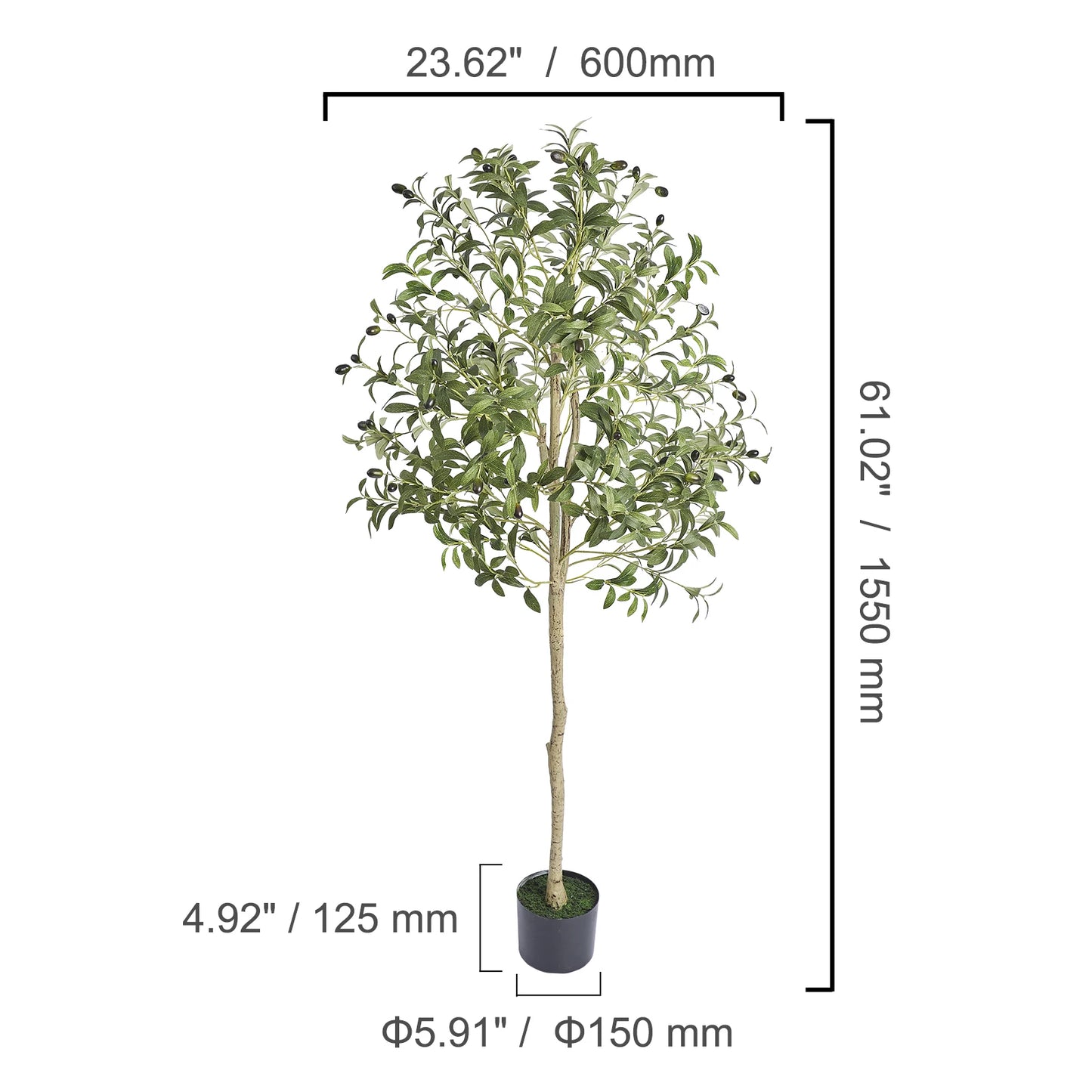SucceBuy Artificial Olive Tree Faux Plant Home Decor