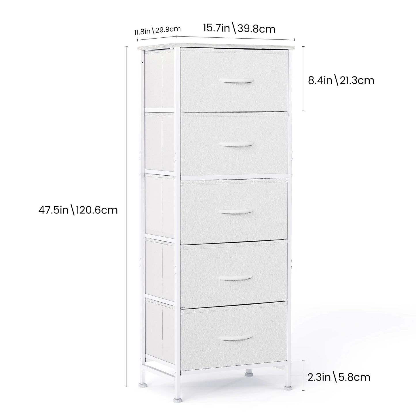 JHK Five Fabric Drawers Cabinet For Living Room Storage