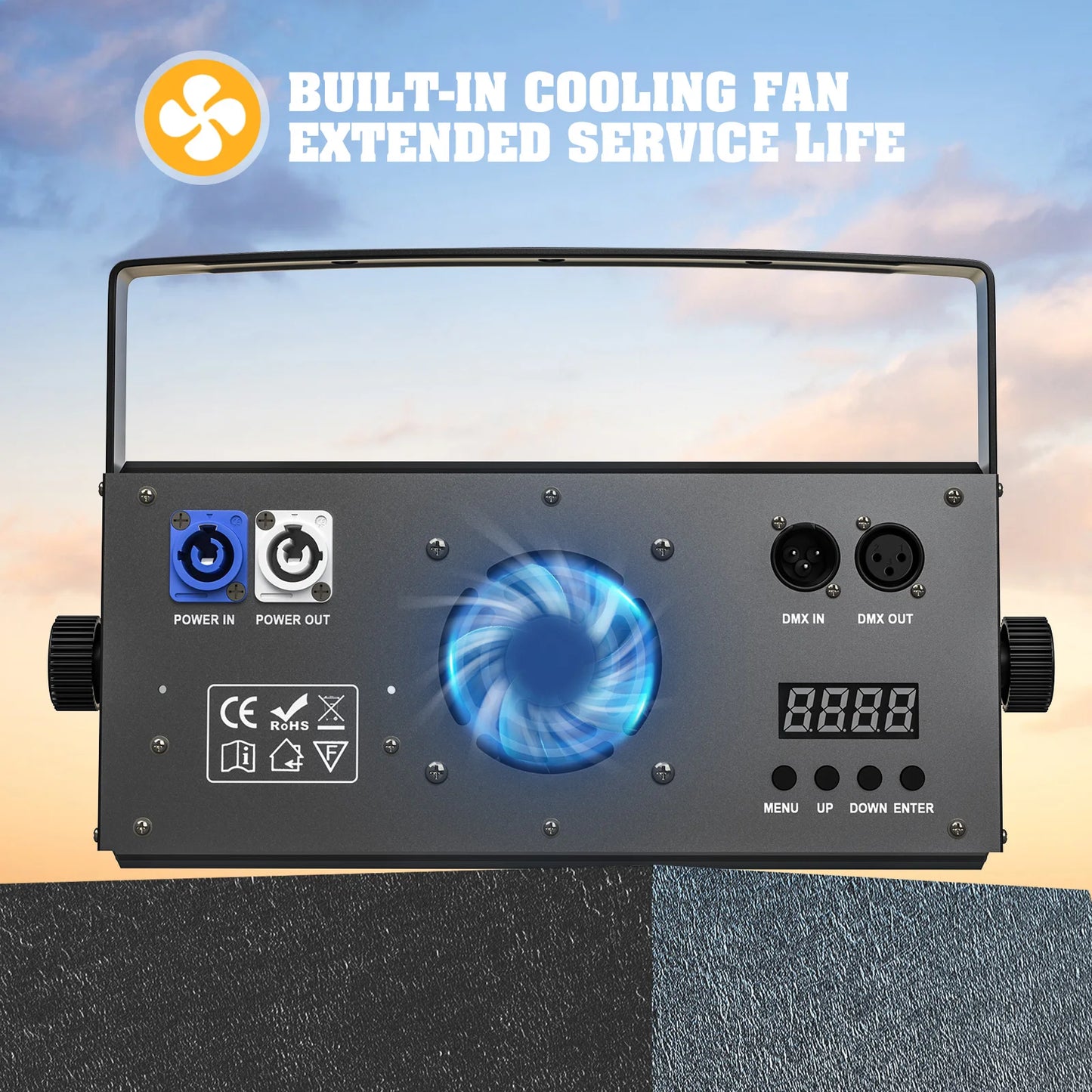 U'King 4 Pieces 200W COB Par Light DMX Stage Lighting