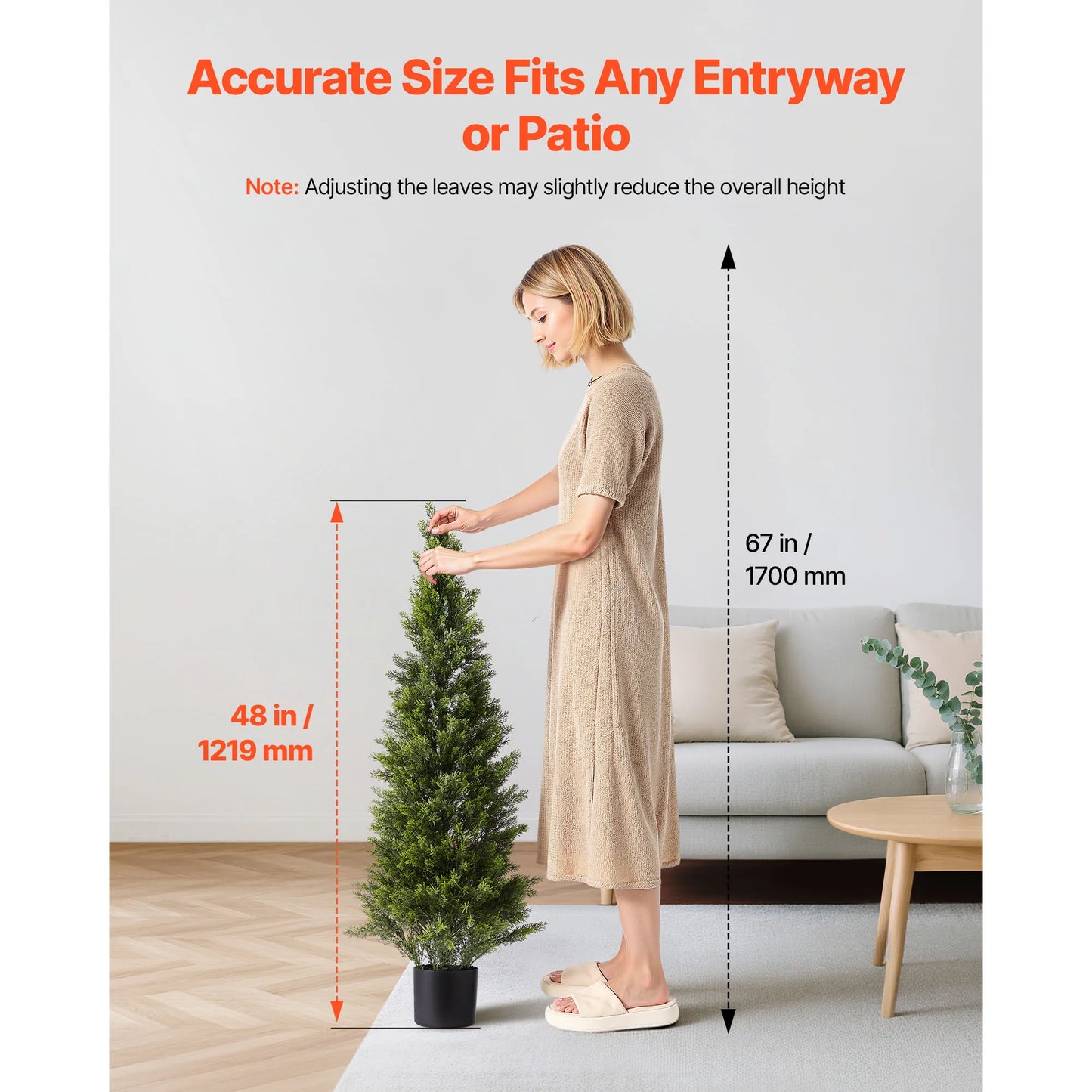 SucceBuy Artificial Topiary Cedar Trees Two Pack For Home Decor