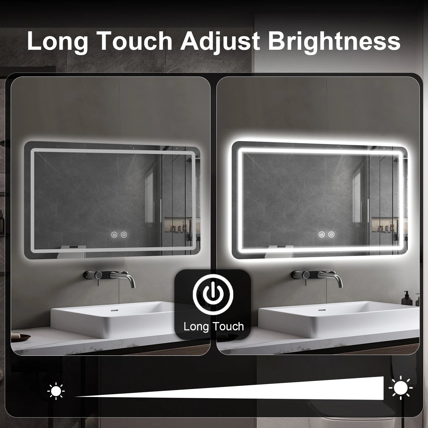 MYGIIVOVO LED Backlit Fogless Vanity Mirror With Demister