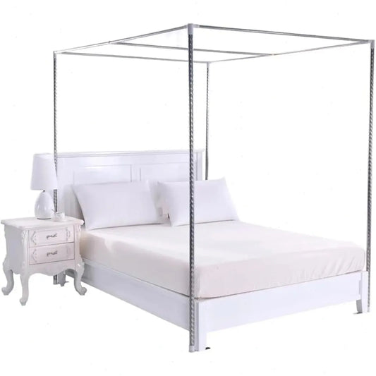 Bymaocar Stainless Steel Canopy Bed Frame With Tee Connectors