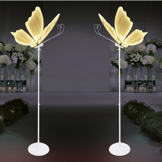 Romantic Butterfly Floor Lamp Set Of 2 48W LED Decoration Lights