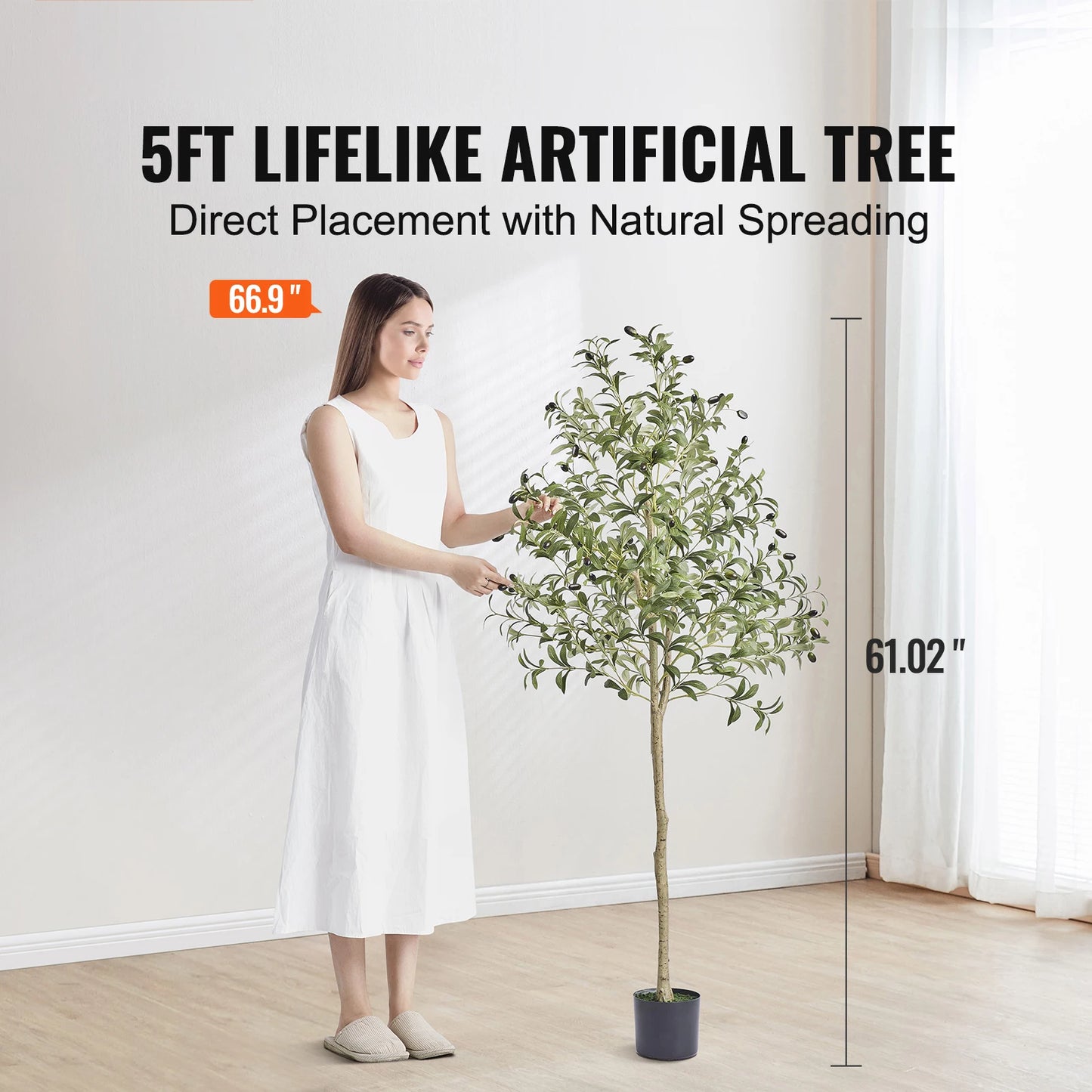 SucceBuy Artificial Olive Tree Faux Plant Home Decor