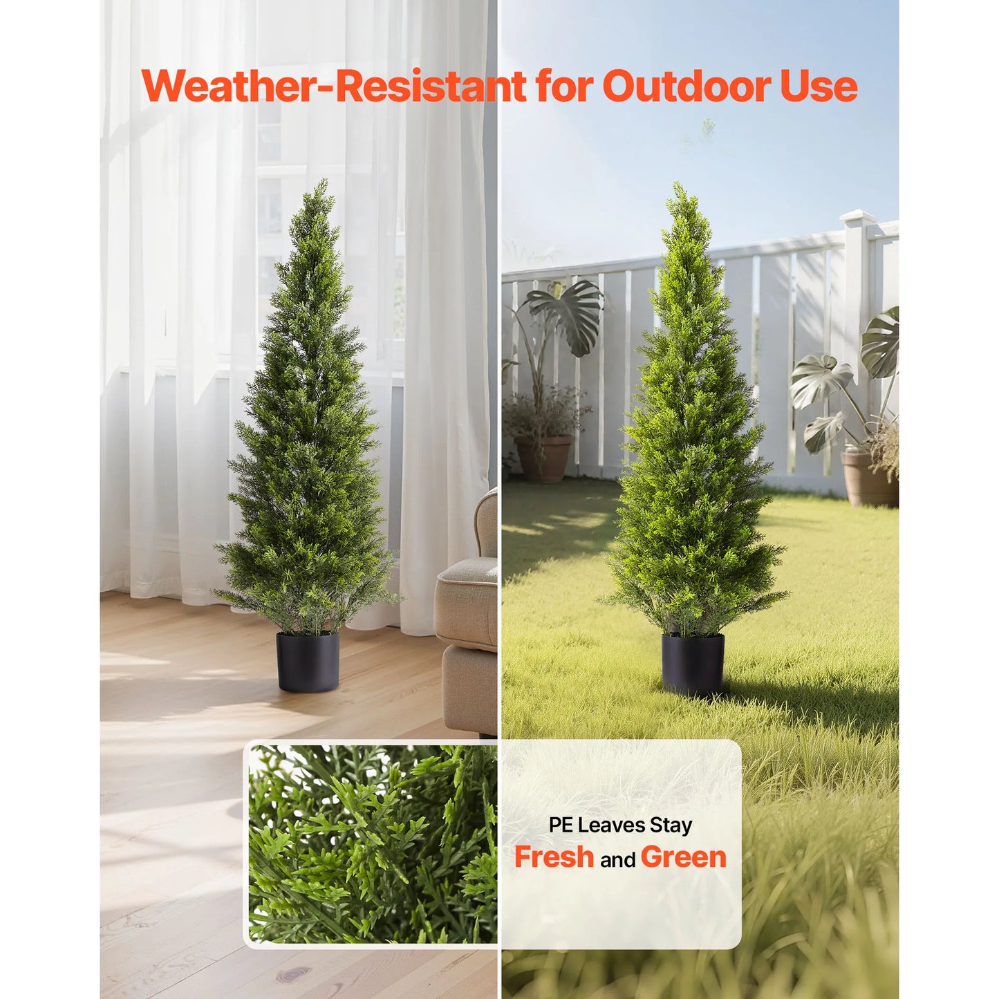 SucceBuy Artificial Topiary Cedar Trees Two Pack For Home Decor