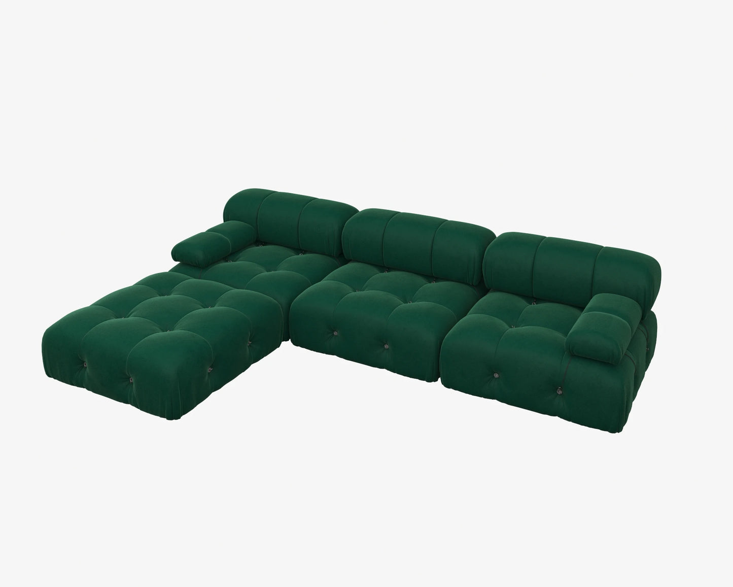 Sdorens Velvet L Shaped Sectional Sofa With Reversible Ottoman
