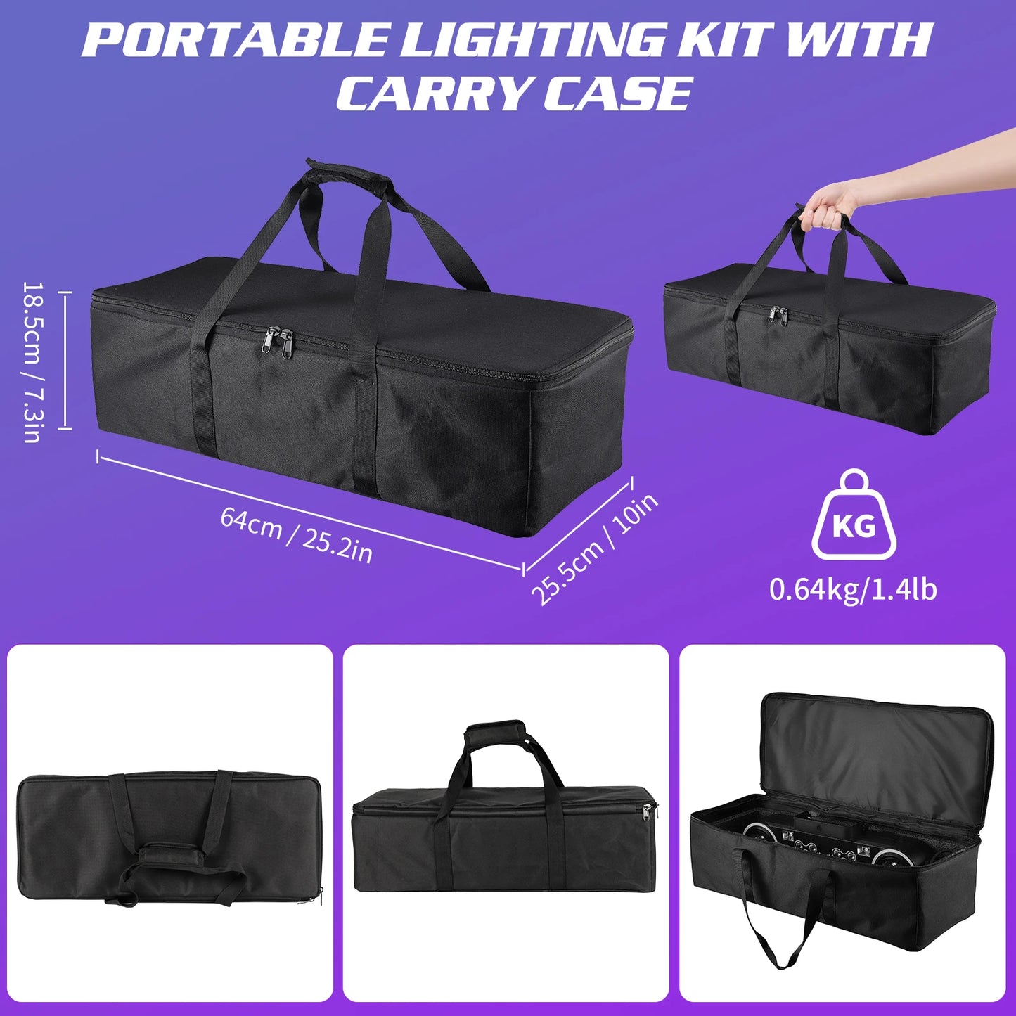 Somspot 7in1 RGBW LED Light Stand Kit With Bag Remote