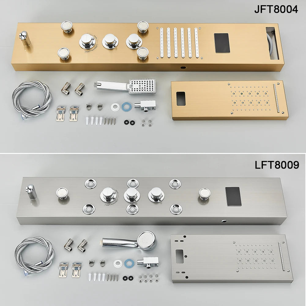 Uythner LED Shower Panel System With Temperature Display Mixer Tap