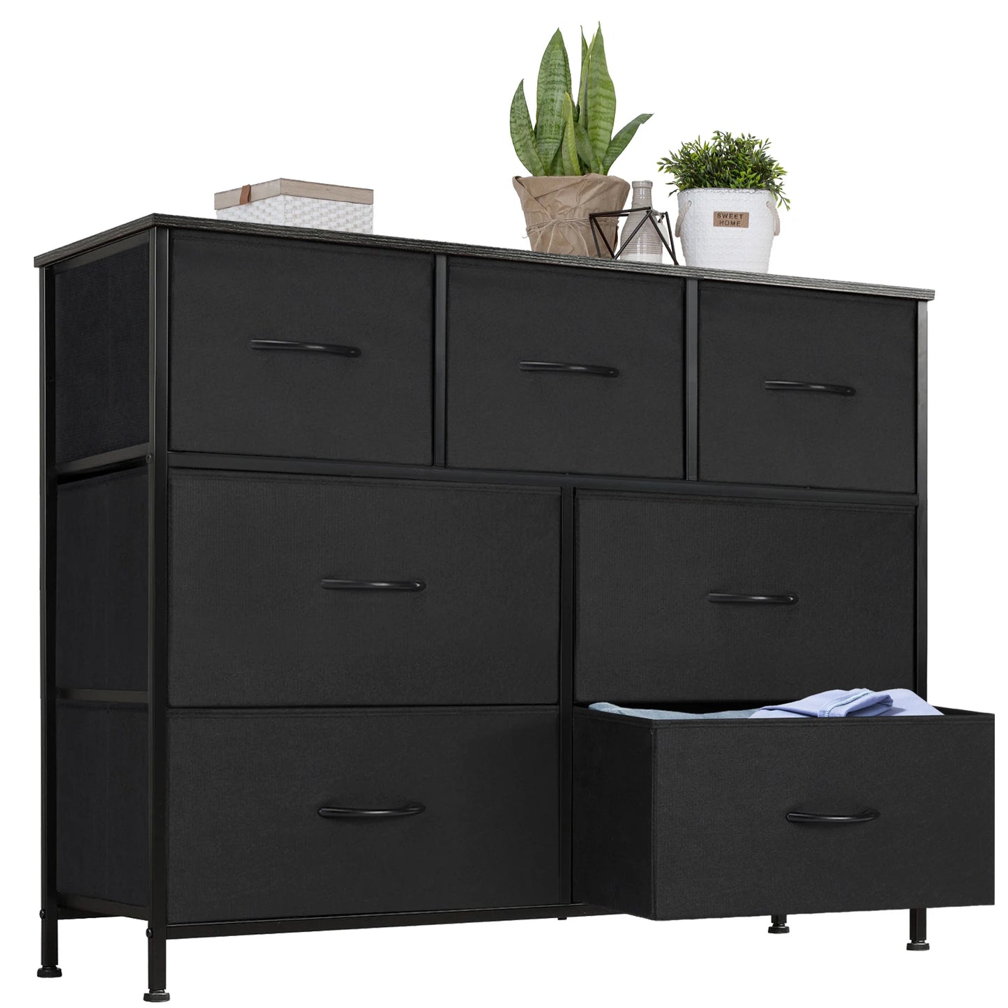 JHK Dresser With 7 Fabric Drawers Organizer Closet Chest