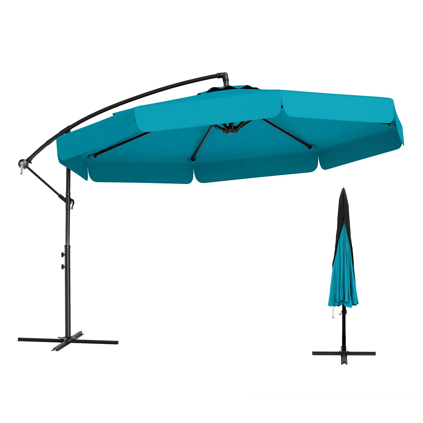 LIFEZEAL Offset Hanging Cantilever Patio Umbrella With Cover
