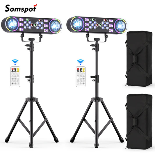 Somspot 7in1 RGBW LED Light Stand Kit With Bag Remote