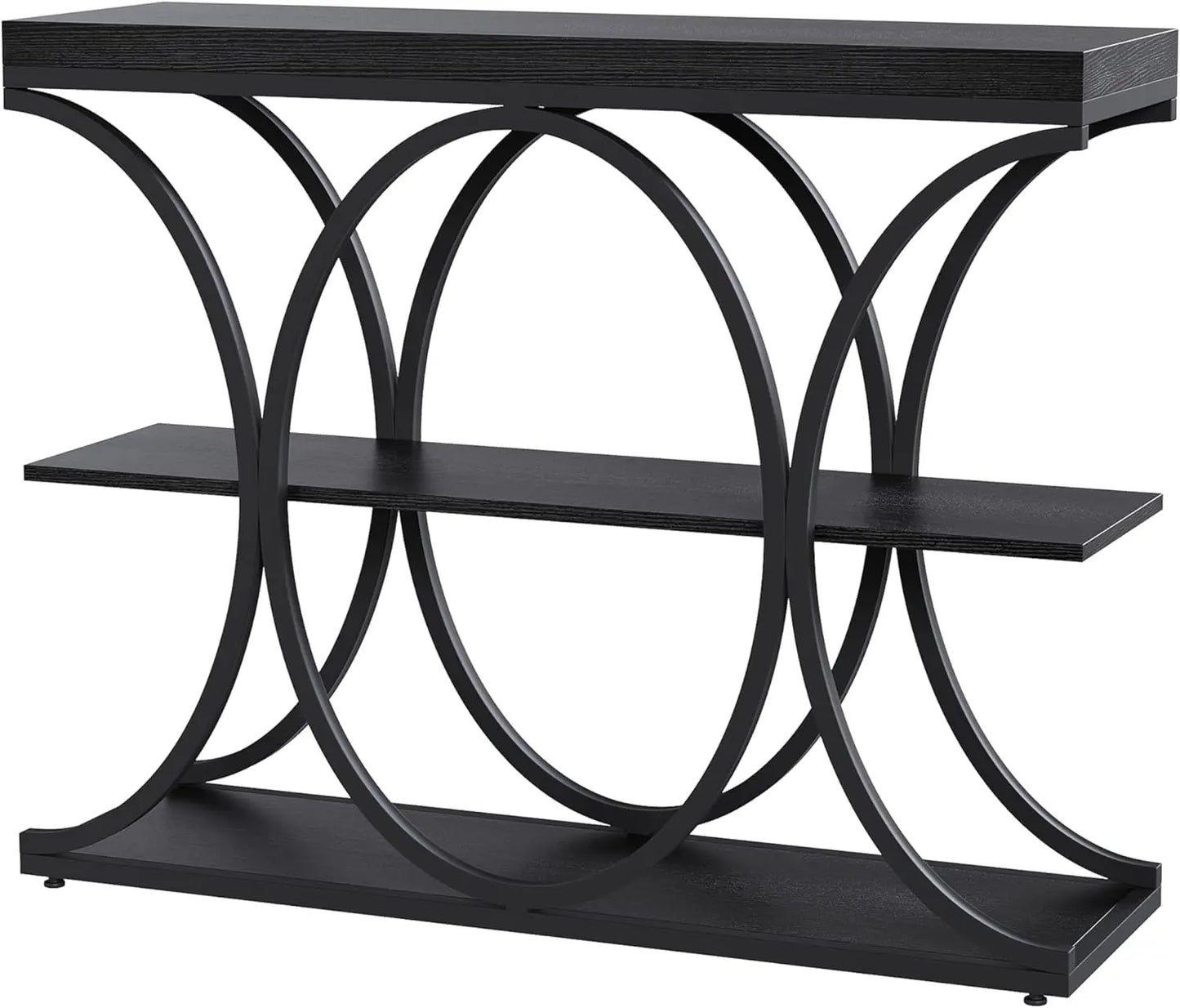 HiMISS Console Table Entryway With Metal Frame And Storage Shelves