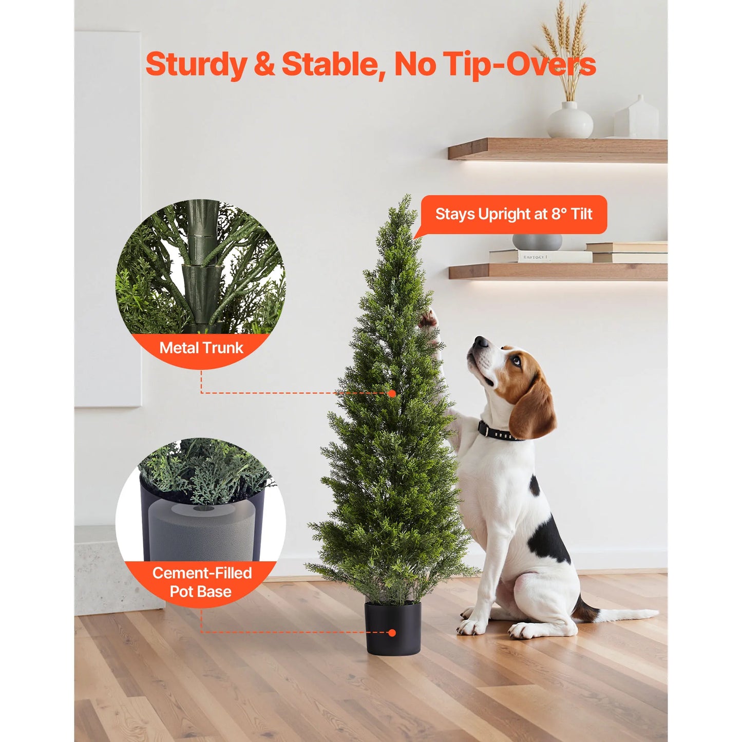 SucceBuy Artificial Topiary Cedar Trees Two Pack For Home Decor