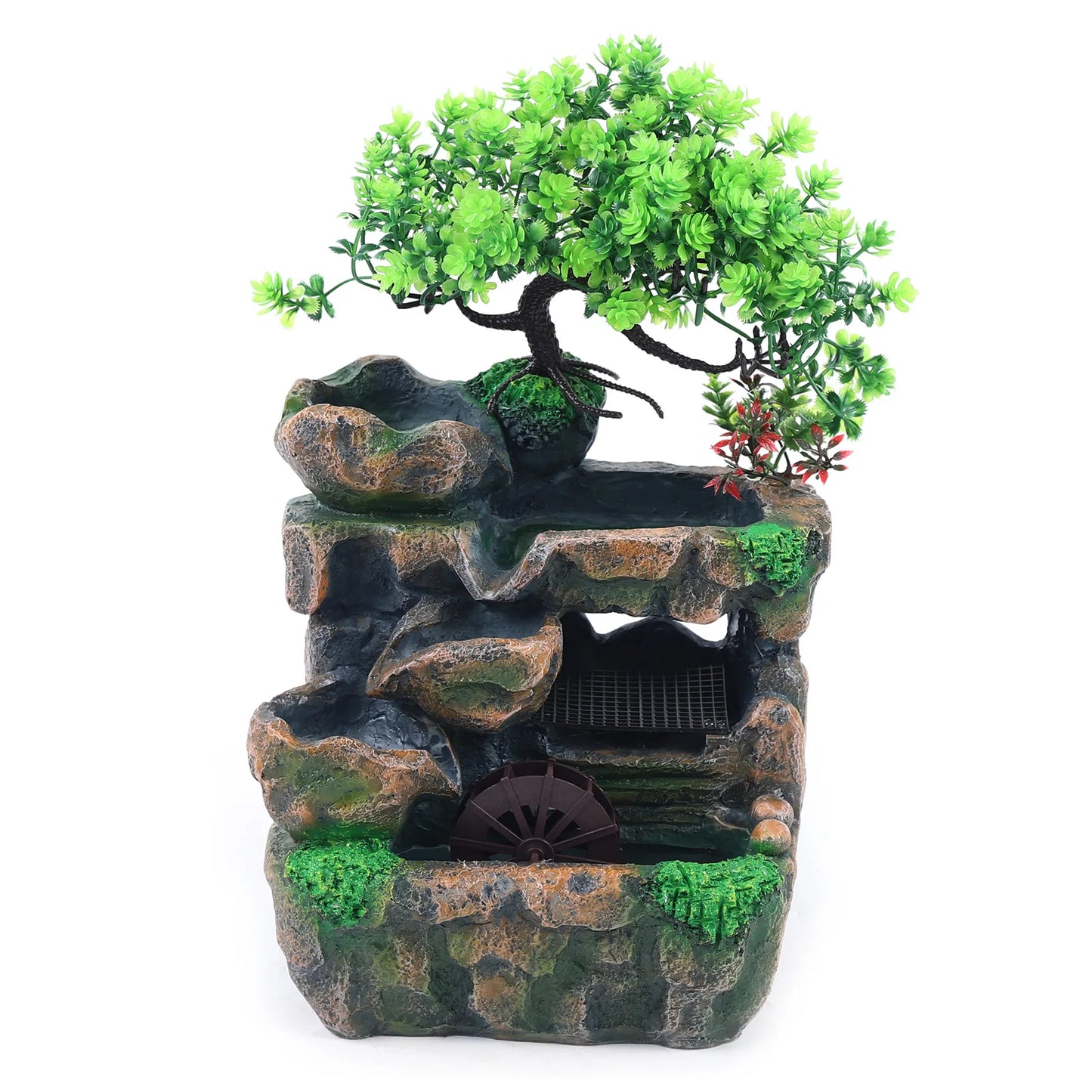 Indoor Water Fountain LED Color Changing Light Desk Decor Zen