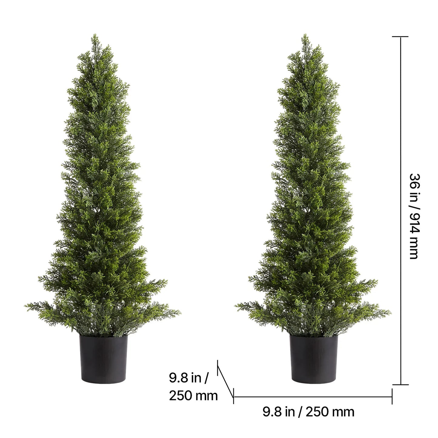 SucceBuy Artificial Topiary Cedar Trees Two Pack For Home Decor