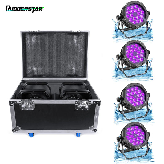 Rudderstar Waterproof 18LED Par Light RGBWA UV Stage Effect Projector