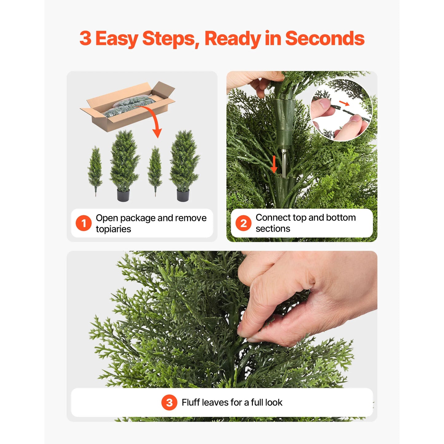 SucceBuy Artificial Topiary Cedar Trees Two Pack For Home Decor
