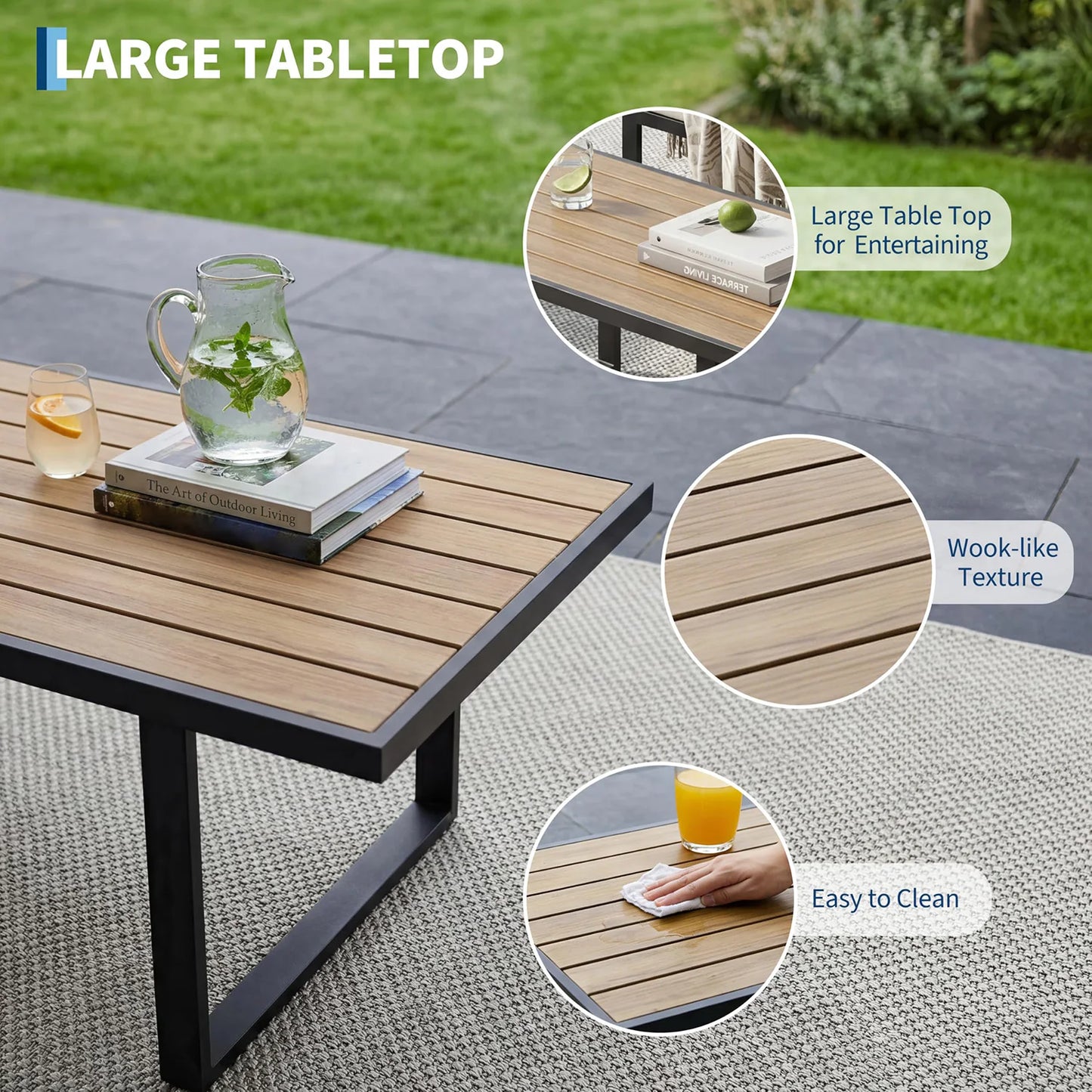 HobbyLane Modern Outdoor Patio Set With Coffee Table Cushions Sofa