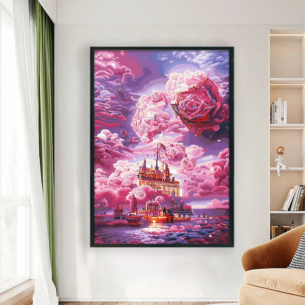 Printed Landscape Cross Stitch Kit 11CT Full Embroidery Cotton