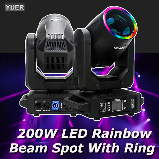 Yuer 200W LED Moving Head Light With Ring Prisms Gobo