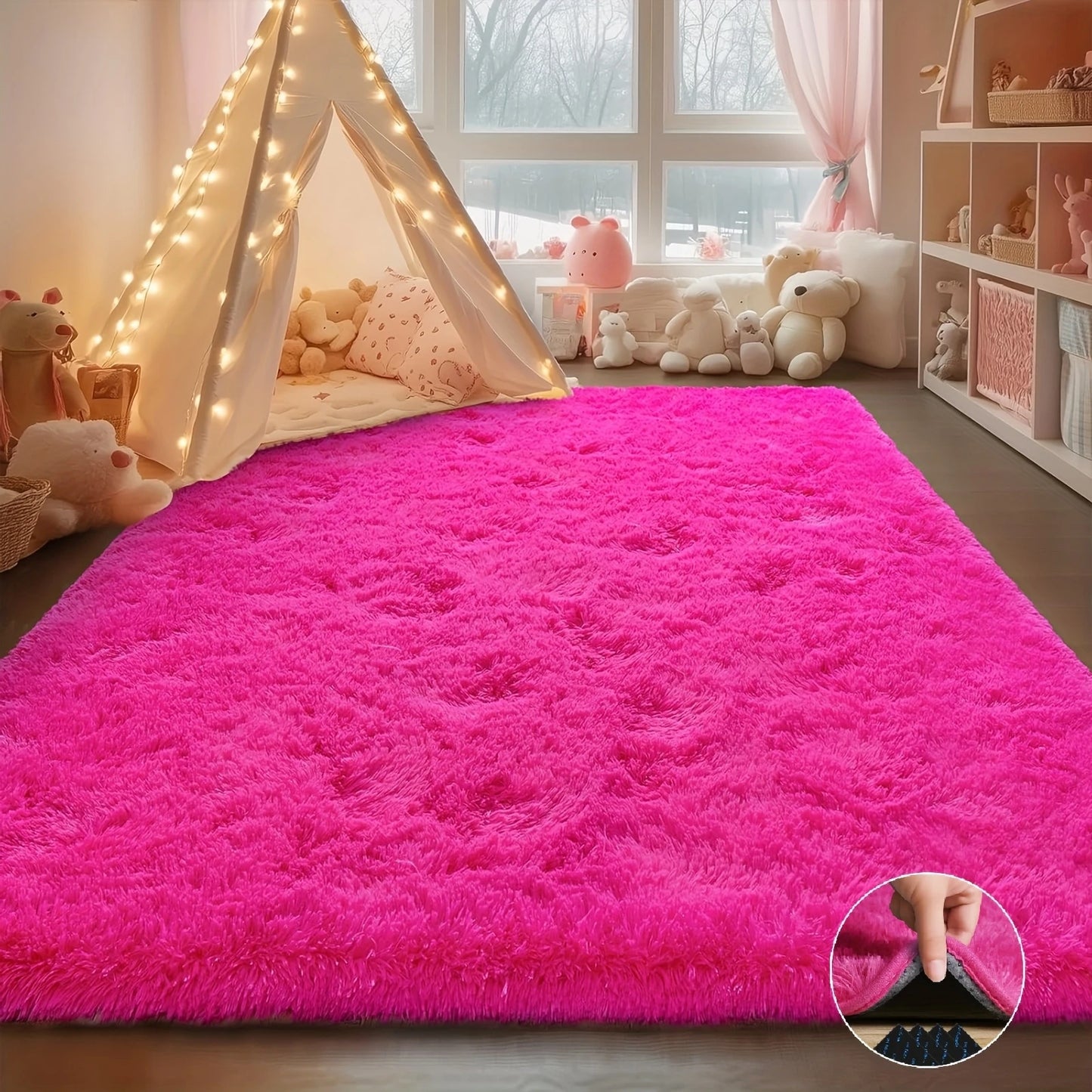 Non Slip Shag Rug For Living Room Nursery Plush Stickers