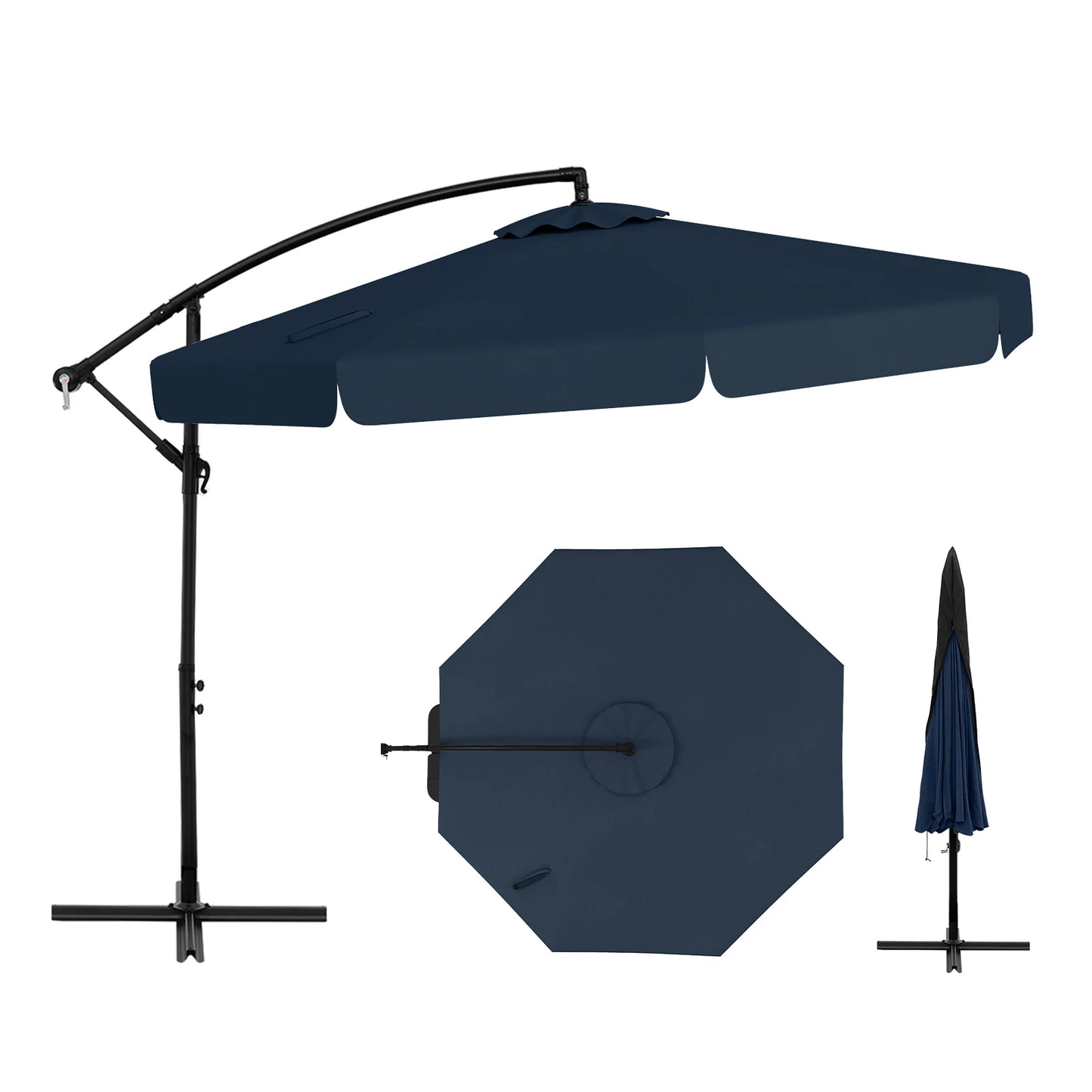 LIFEZEAL Offset Hanging Cantilever Patio Umbrella With Cover
