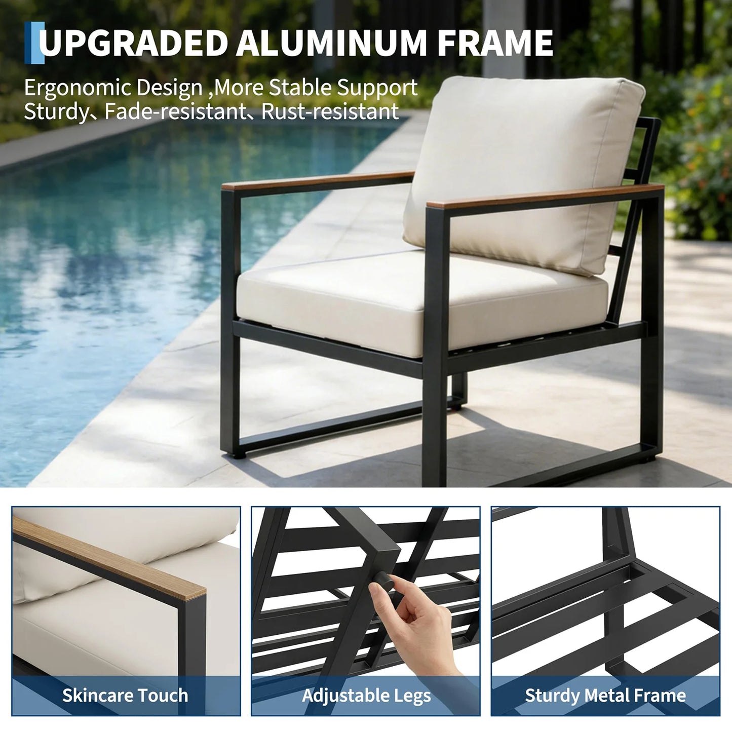 HobbyLane Modern Outdoor Patio Set With Coffee Table Cushions Sofa