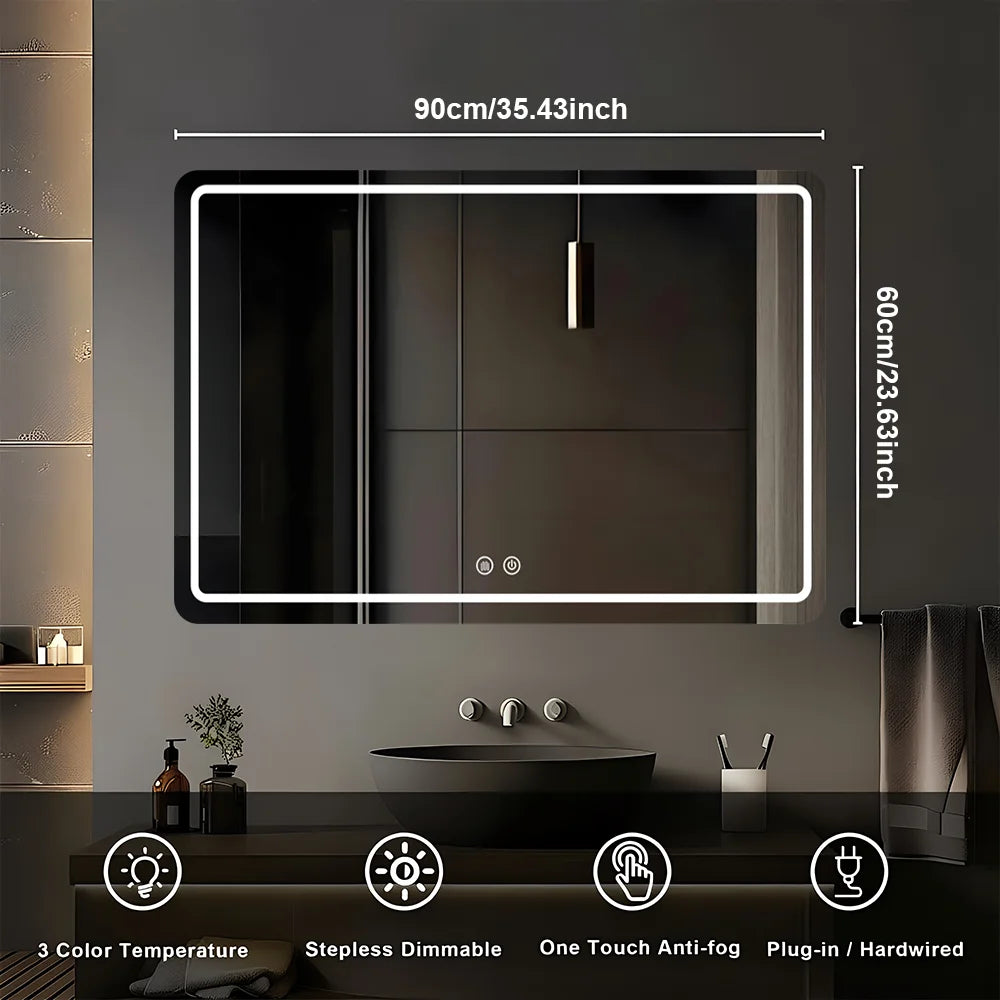 MYGIIVOVO LED Backlit Fogless Vanity Mirror With Demister
