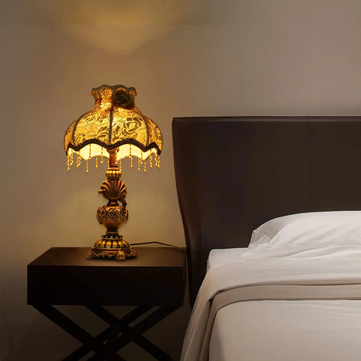 Bymaocar European Table Lamp 100 To 260V Bedside Desk Light