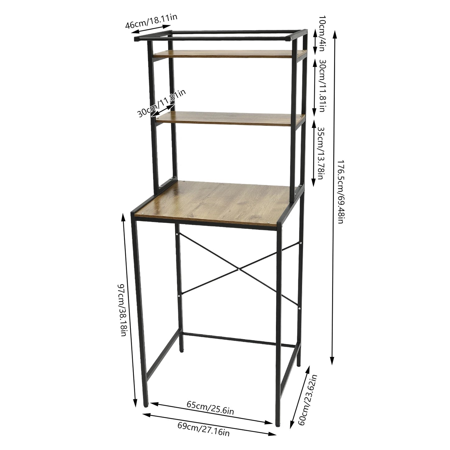 Triple Tier Washer And Dryer Shelf Cabinet Over Washing Machine