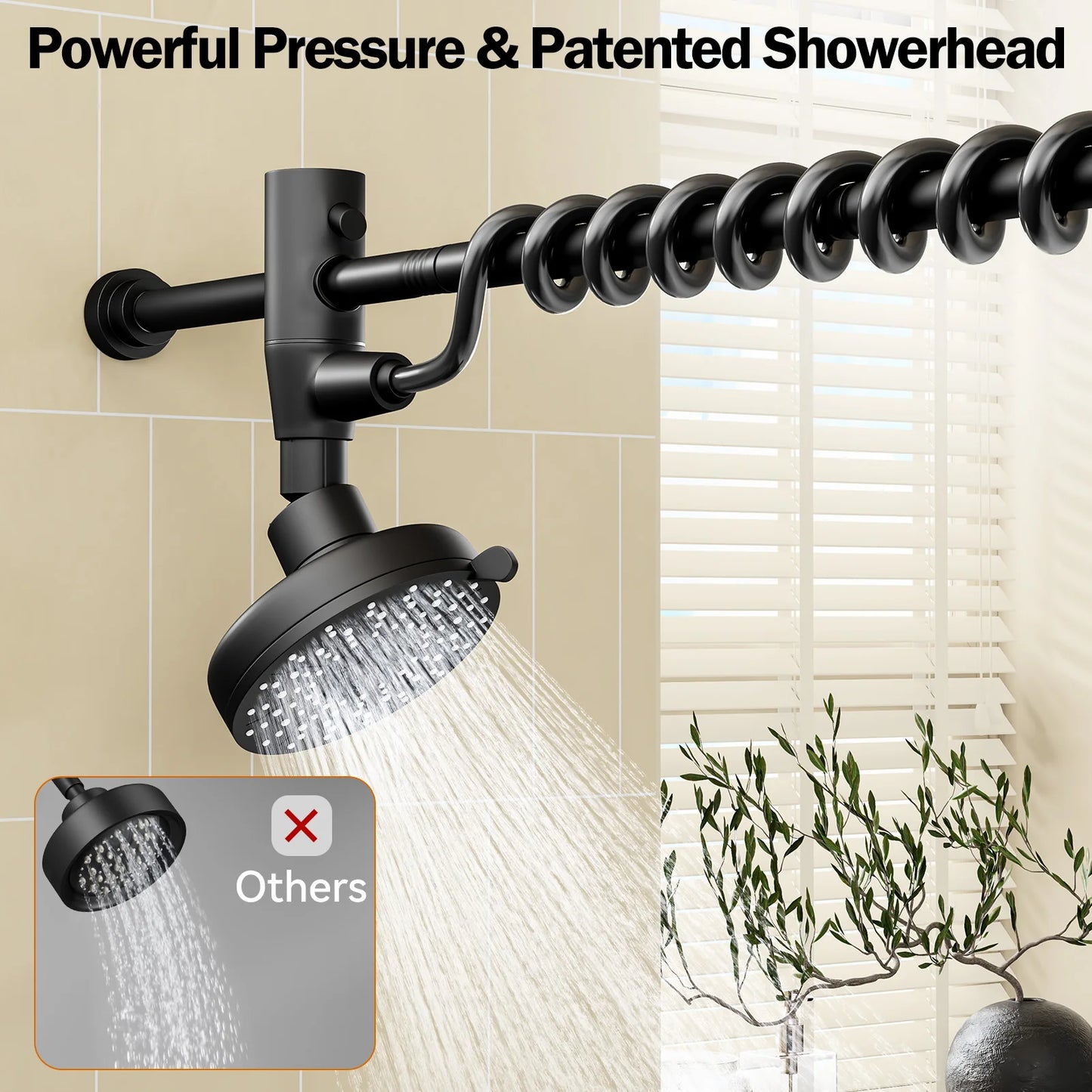 Tandem Dual Shower Head For Couples With Original Adjustable Slider