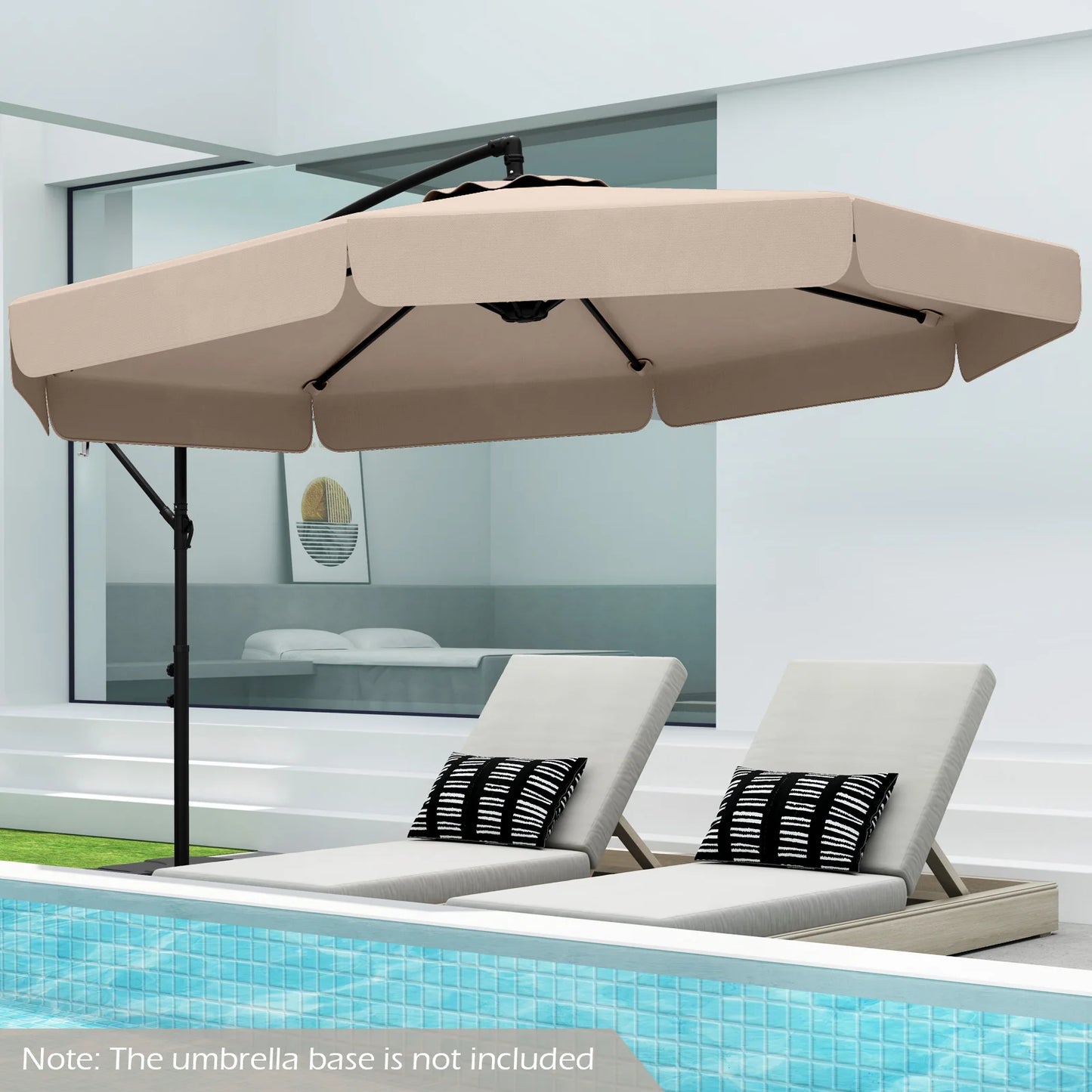 LIFEZEAL Offset Hanging Cantilever Patio Umbrella With Cover