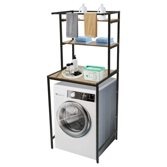 Triple Tier Washer And Dryer Shelf Cabinet Over Washing Machine