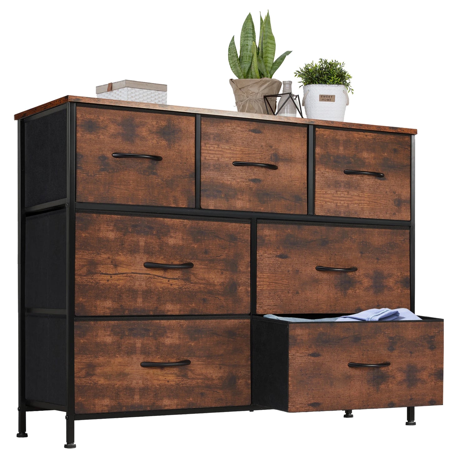 JHK Dresser With 7 Fabric Drawers Organizer Closet Chest