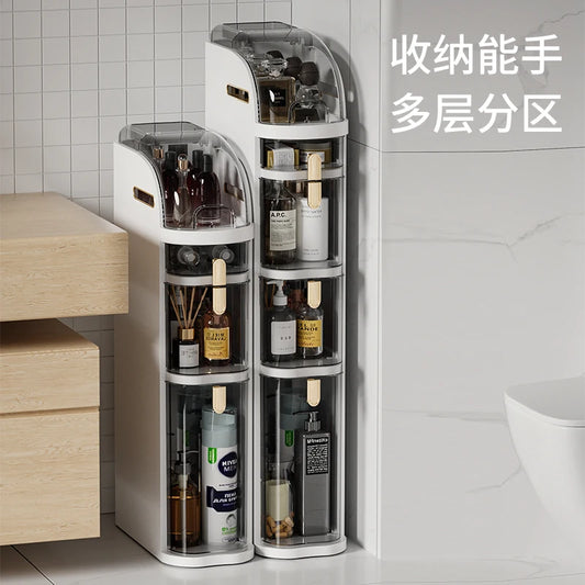 Plastic Narrow Gap Storage Cabinet Single Tier for Kitchen Bathroom