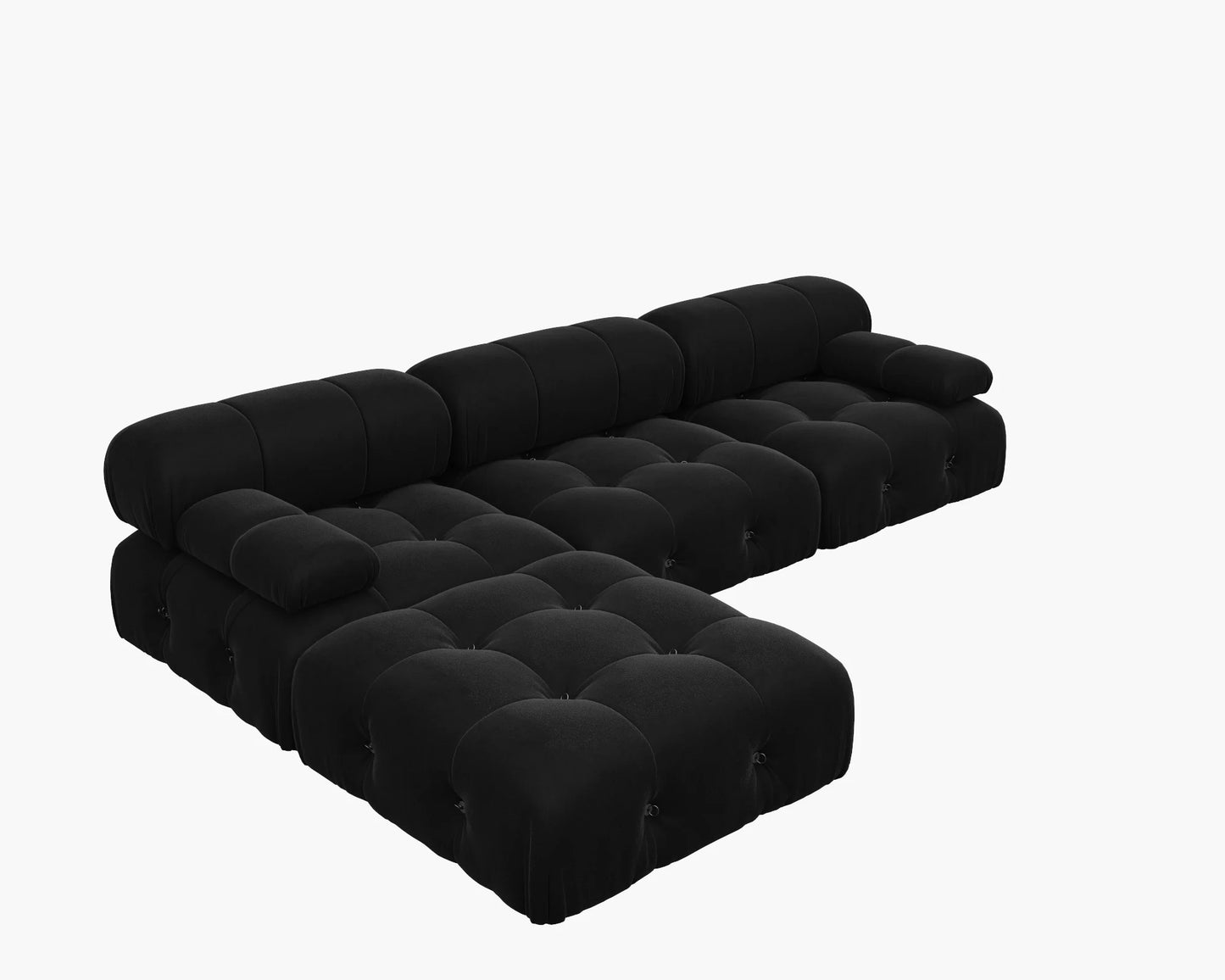 Sdorens Velvet L Shaped Sectional Sofa With Reversible Ottoman