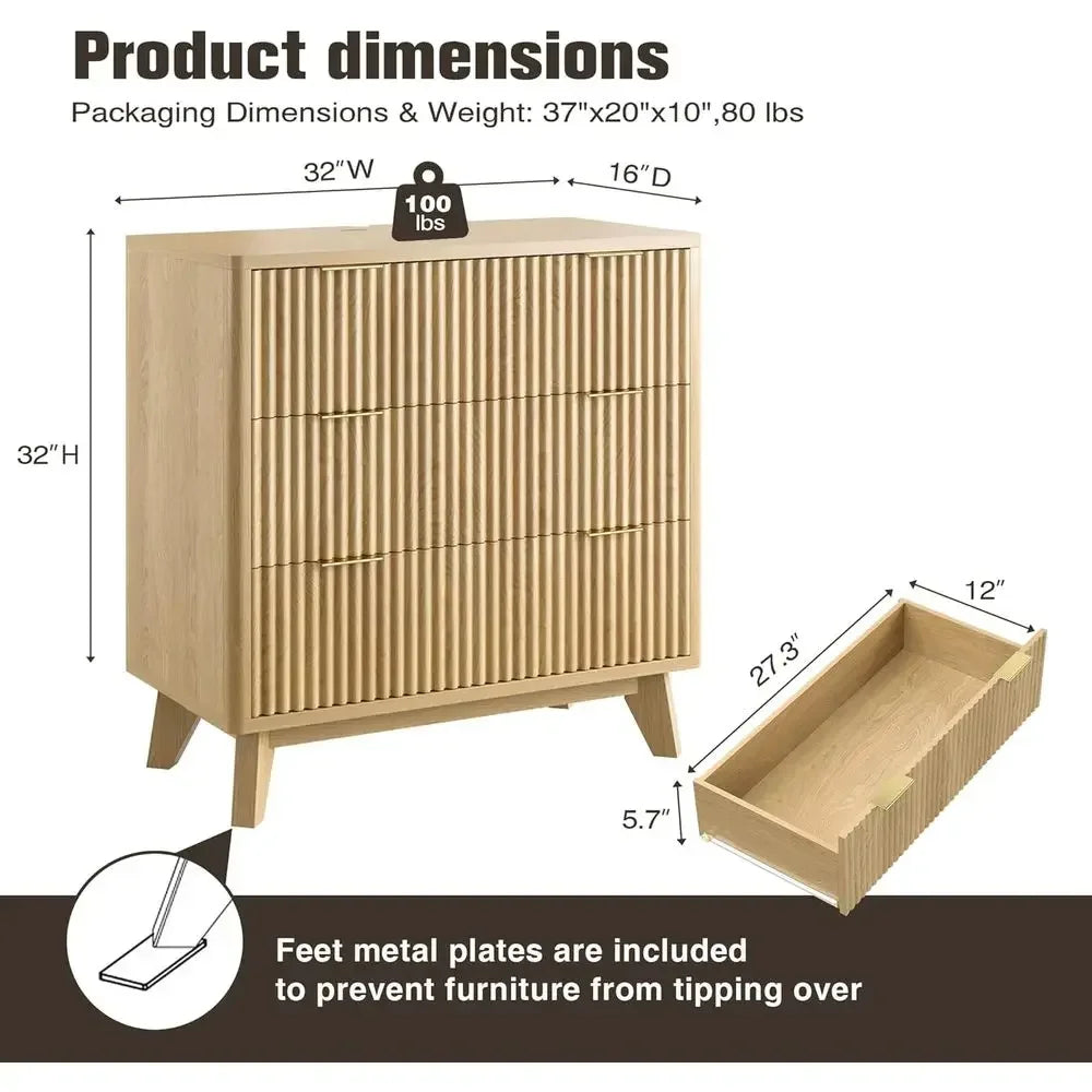 Set Of 2 Nightstands With USB Charging And Curved Drawers