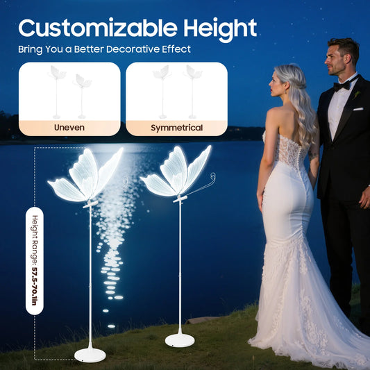 Wedding Butterfly LED Floor Lamp With Adjustable Height 48W 110V
