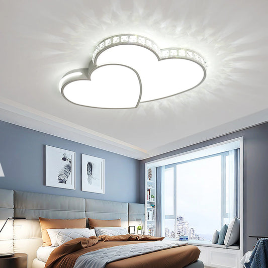 Heart Shaped Crystal LED Ceiling Light Flush Mount Lamp