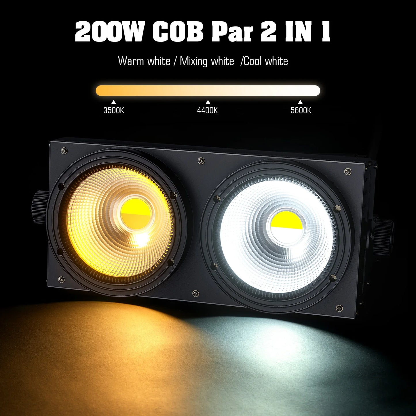 U'King 4 Pieces 200W COB Par Light DMX Stage Lighting