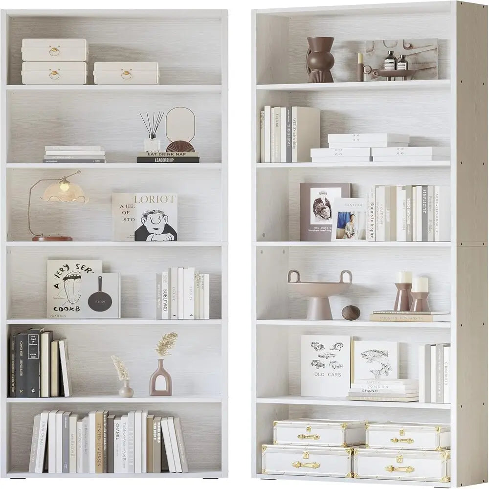 IRONCK Bookshelves And Bookcases Set Of 2 Floor Standing 6 Tier Display