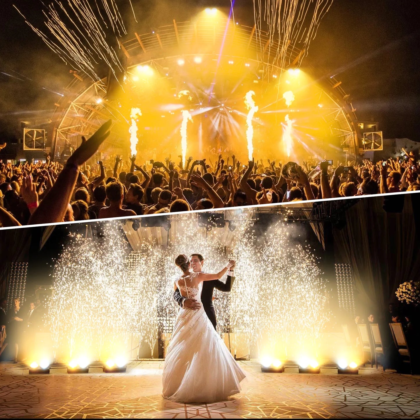 U'King 4 Pieces 200W COB Par Light DMX Stage Lighting
