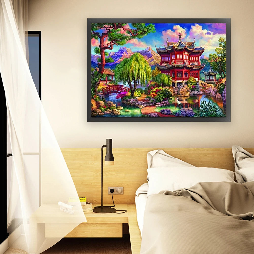 Printed Landscape Cross Stitch Kit 11CT Full Embroidery Cotton