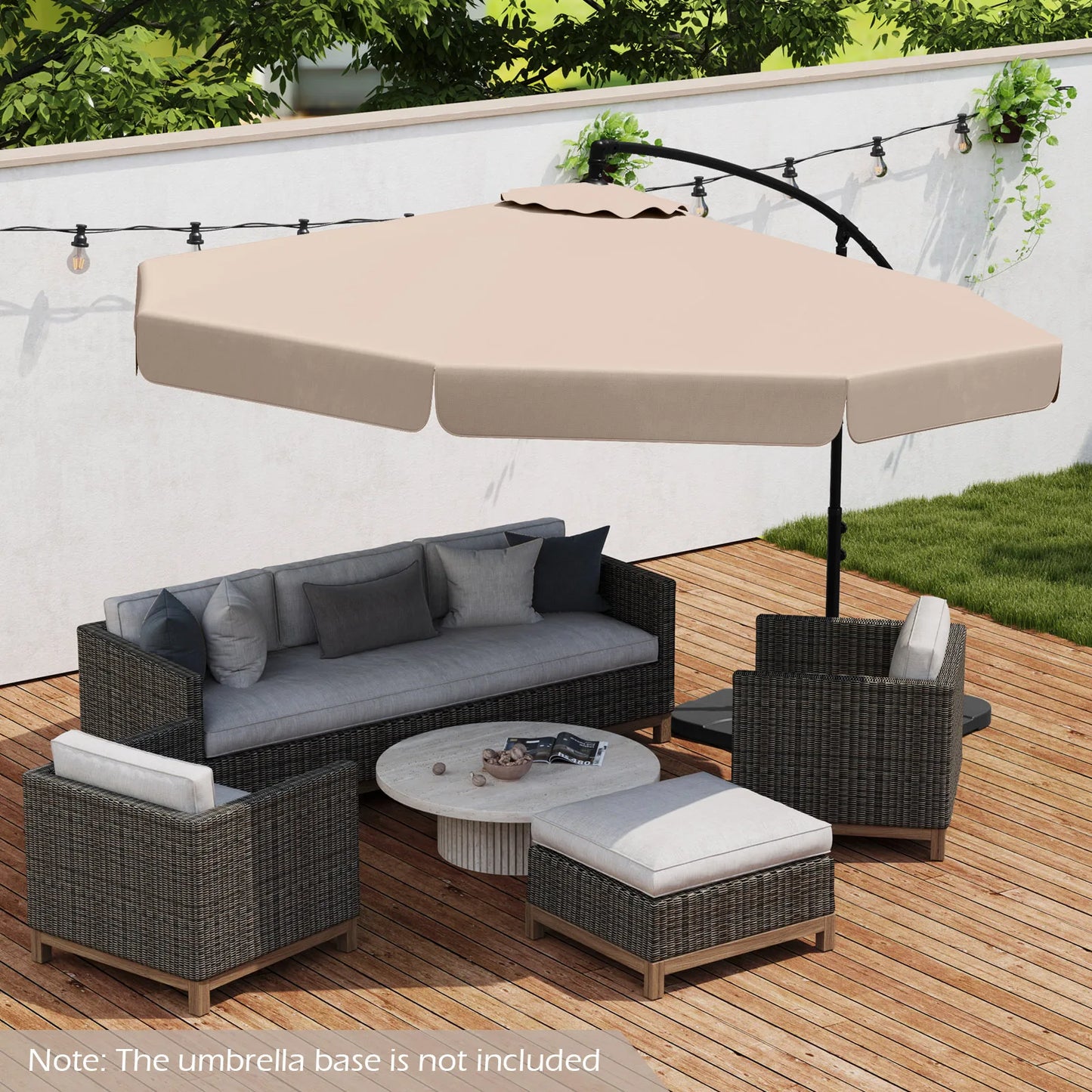 LIFEZEAL Offset Hanging Cantilever Patio Umbrella With Cover