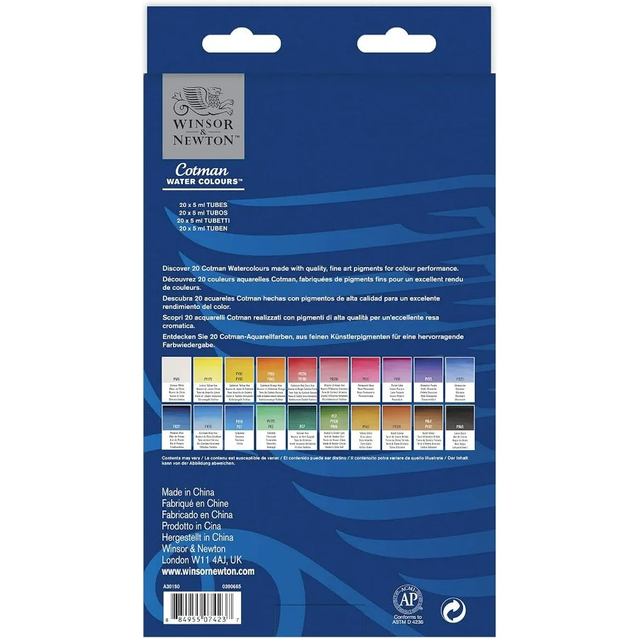 Watercolor Paint Set 20 Tubes for Beginners and Artists