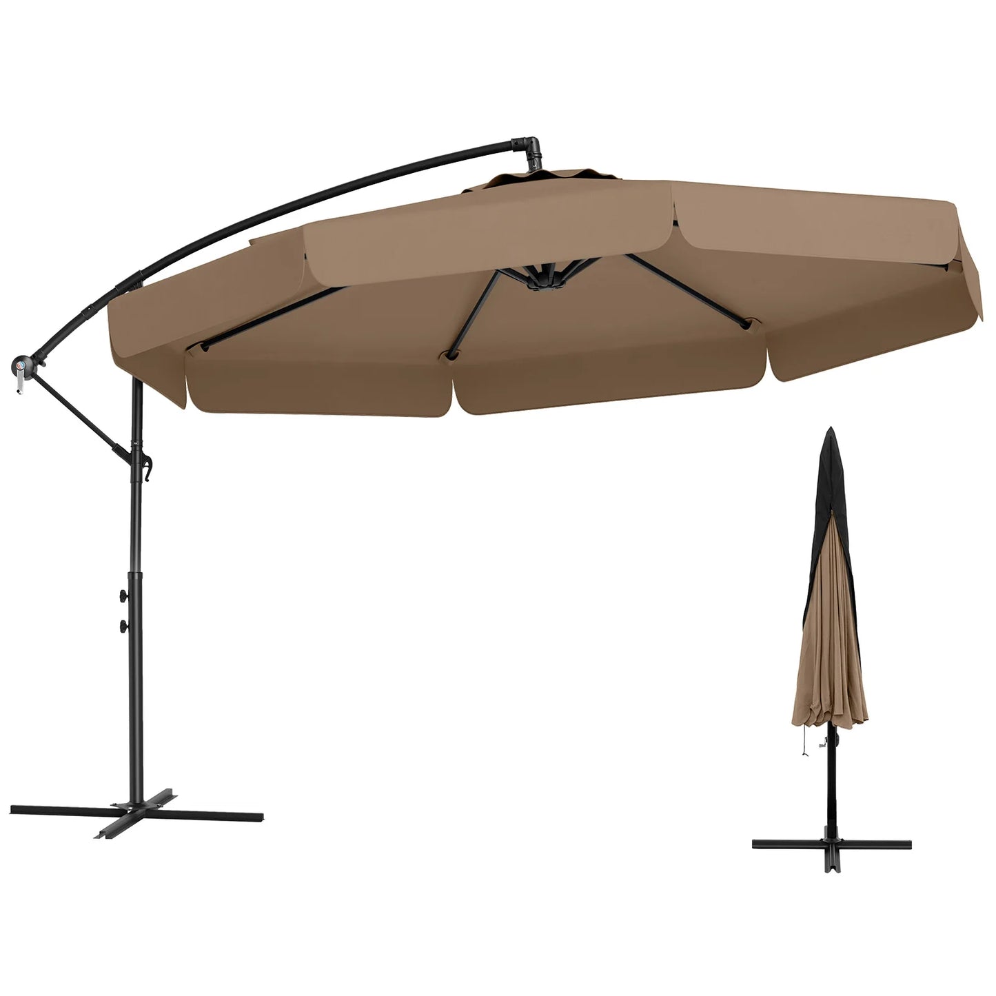 LIFEZEAL Offset Hanging Cantilever Patio Umbrella With Cover